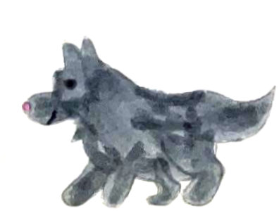 Zeichnung eines Wolfes